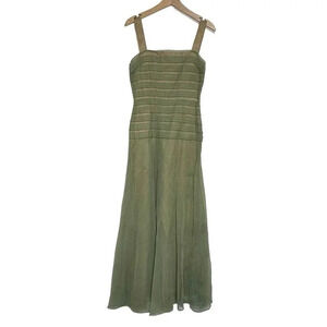 Susan‎ Small London Vintage 1940's-50's green chiffon timeless gown